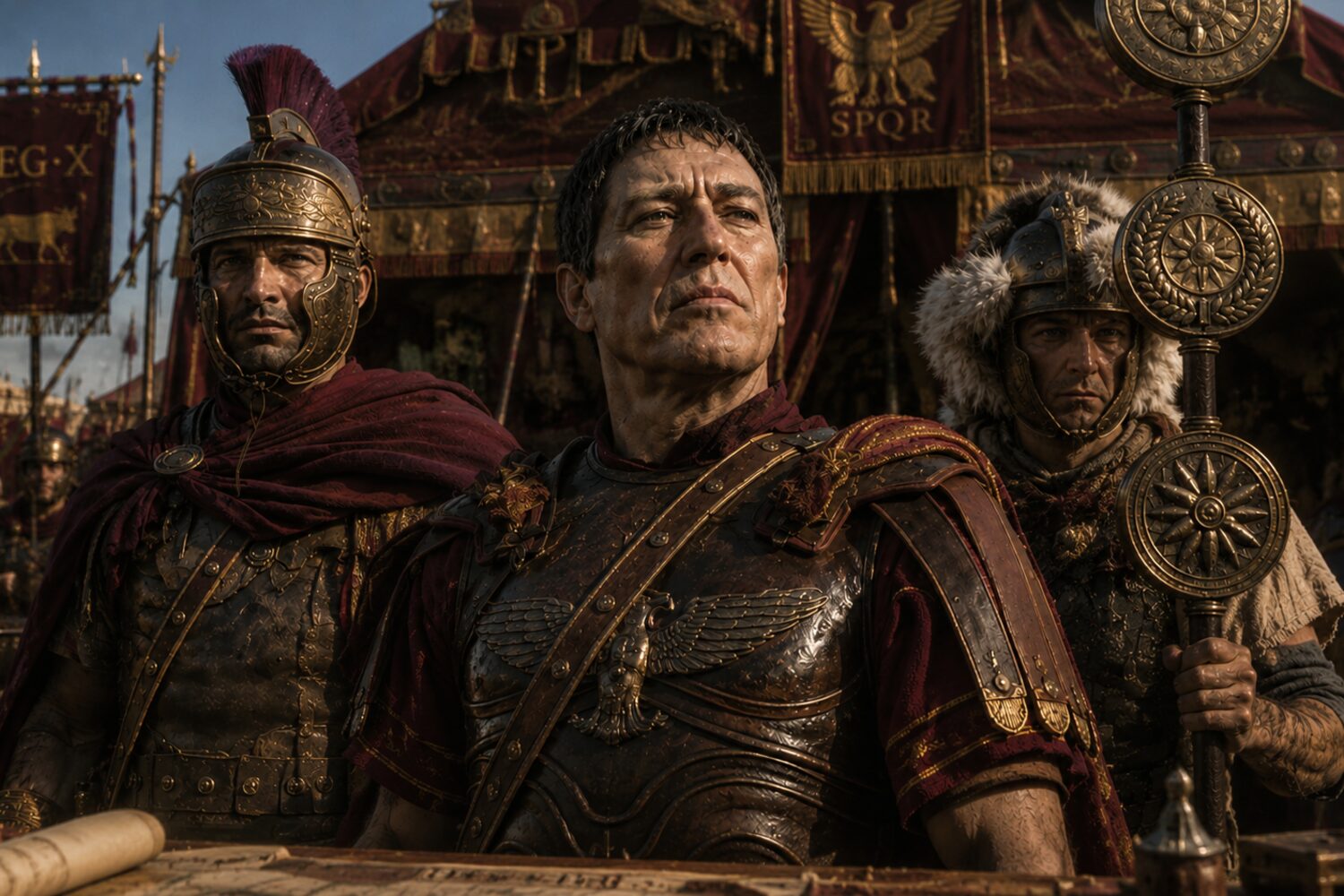 The praetorium: the commander's tent, and the men posted in front of the door the word is named after.